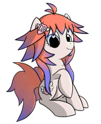 Size: 500x613 | Tagged: safe, artist:pavagat, oc, oc only, oc:unie, earth pony, pony, ask, cute, looking at you, raised hoof, simple background, sitting, smiling, solo, transparent background, un13un