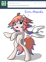 Size: 510x689 | Tagged: safe, artist:pavagat, oc, oc only, oc:unie, earth pony, pony, ask, awkward, cute, mane, standing, un13un