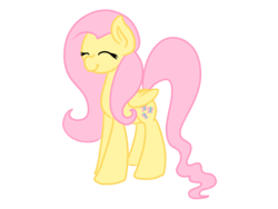 Size: 1600x1200 | Tagged: safe, artist:robynne, fluttershy, g4, ^^, eyes closed, folded wings, full body, side view, simple background, solo, standing, transparent background, wings