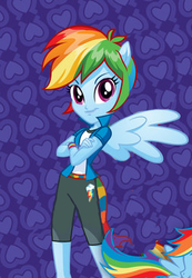 Size: 257x372 | Tagged: safe, edit, rainbow dash, pegasus, pony, anthro, equestria girls, g4, abstract background, alternate hairstyle, anthro ponidox, clothes, cropped, equestria girls plus, female, mare, ponied up, self ponidox, short hair rainbow dash, simple background, solo, stock vector