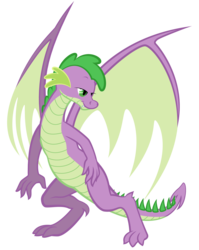 Size: 1624x2045 | Tagged: safe, artist:qtmarx, spike, dragon, g4, lidded eyes, male, older, simple background, solo, transparent background, vector, winged spike, wings