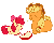 Size: 500x400 | Tagged: dead source, safe, artist:xarakayx, apple bloom, applejack, earth pony, pony, g4, adorabloom, animated, apple, apple slice, bean bag pony, bow, chewing, cute, eating, eyes closed, female, filly, food, freckles, fruit, hair bow, hat, herbivore, mare, munching, simple background, sisters, white background