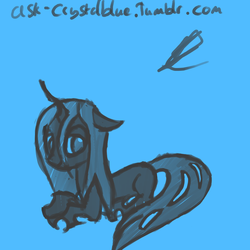 Size: 1000x1000 | Tagged: safe, artist:crystalblue, queen chrysalis, g4, 30 minute art challenge