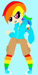 Size: 492x960 | Tagged: safe, artist:kasumiharu, rainbow dash, human, g4, female, humanized, solo