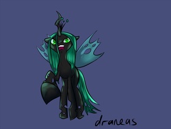 Size: 1000x750 | Tagged: safe, artist:draneas, queen chrysalis, changeling, changeling queen, g4, 30 minute art challenge, crown, female, hooves, jewelry, regalia