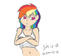 Size: 1280x1186 | Tagged: safe, artist:shirohomura, rainbow dash, human, g4, 30 minute art challenge, humanized