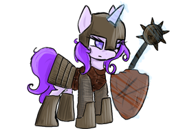 Size: 640x480 | Tagged: safe, oc, armor, crossover, helmet, mace, mount and blade, shield, weapon