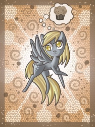 Size: 1200x1600 | Tagged: safe, artist:raptor007, derpy hooves, pegasus, pony, g4, female, mare, muffin