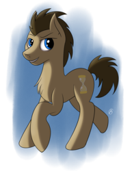 Size: 1600x2074 | Tagged: safe, artist:capseys, doctor whooves, time turner, earth pony, pony, g4, chest fluff, looking at you, male, solo, stallion