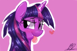 Size: 1680x1119 | Tagged: safe, artist:black dog, twilight sparkle, g4, blushing, heart, sketchbook mobile, tongue out