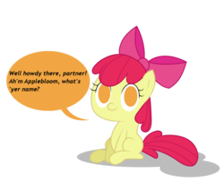 Size: 1525x1241 | Tagged: safe, artist:sauec, apple bloom, earth pony, pony, g4, female, simple background, sitting, solo, talking to viewer, transparent background