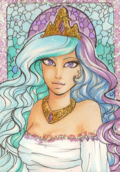 Size: 400x575 | Tagged: safe, artist:forunth, princess celestia, human, g4, colored pupils, female, humanized, looking at you, solo