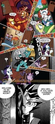 Size: 900x2032 | Tagged: safe, edit, idw, official comic, applejack, fluttershy, pinkie pie, rainbow dash, rarity, twilight sparkle, earth pony, pegasus, pony, unicorn, g4, the return of queen chrysalis, atem, comic, creature from the black lagoon, dead, decapitated, erik, evil dead, indiana jones and the temple of doom, it, kali ma, mask, mola ram, musical instrument, organ, pennywise, phantom of the opera, ponified, severed head, shrunken head, skull, stephen king, tentacles, the grady girls, the grady girls (g4), the shining, yu-gi-oh!