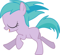Size: 937x852 | Tagged: safe, artist:ivanspacebiker, aura (g4), earth pony, pony, g4, the cutie pox, eyes closed, female, filly, open mouth, running, simple background, solo, transparent background, vector