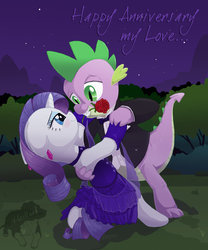 Size: 800x962 | Tagged: safe, artist:prinzeburnzo, rarity, spike, g4, ship:sparity, shipping