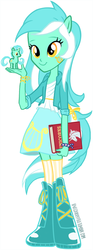 Size: 268x720 | Tagged: safe, artist:kaleidocryptid, lyra heartstrings, equestria girls, g4, alternate clothes, book, boots, clothes, counter-humie, equestria girls-ified, female, high heel boots, in-universe pegasister, jacket, lyra doing lyra things, lyra the pegasister, pegasister, ponied up, shirt, shoes, skirt, toy, vest