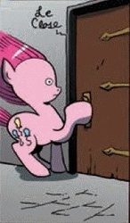Size: 177x304 | Tagged: safe, idw, pinkie pie, g4, le, surprise door