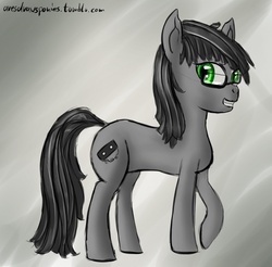 Size: 841x828 | Tagged: safe, artist:aresdrawsponies, 30 minute art challenge, glasses, ponified, vcr