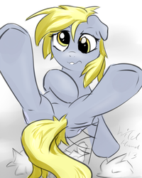 Size: 800x999 | Tagged: safe, artist:ruby, derpy hooves, pegasus, pony, g4, 30 minute art challenge, female, hooves, mare, paper, solo