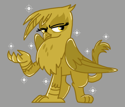 Size: 612x522 | Tagged: safe, artist:death-driver-5000, gilda, griffon, g4, gold, golden gilda, griffon treasure, griffons doing griffon things, luster dust, luster dust-ified, namesake, pun