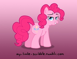 Size: 792x612 | Tagged: safe, artist:scribble, pinkie pie, earth pony, pony, g4, 30 minute art challenge, balloonbutt, butt, fat, female, mare, plot, pudgy pie, solo