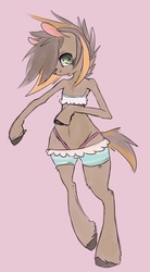 Size: 704x1277 | Tagged: safe, artist:coffeechicken, oc, oc only, pony, semi-anthro, arm hooves, bipedal, clothes, panties, thong, underwear