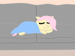 Size: 800x600 | Tagged: safe, artist:crossbone, fluttershy, fluffy pony, g4, fluffy pony original art, fluffyshy, sleeping