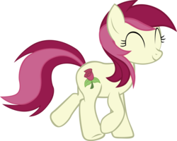Size: 2751x2197 | Tagged: safe, artist:ocarina0ftimelord, roseluck, earth pony, pony, g4, ^^, eyes closed, female, simple background, solo, transparent background, vector, walking