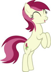 Size: 2463x3453 | Tagged: safe, artist:ocarina0ftimelord, roseluck, earth pony, pony, g4, ^^, bipedal, eyes closed, female, open mouth, show accurate, simple background, solo, transparent background, vector
