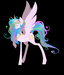 Size: 1483x1719 | Tagged: safe, artist:tomat-in-cup, princess celestia, alicorn, pony, g4, black background, eyes closed, female, hoof shoes, mare, peytral, simple background, solo