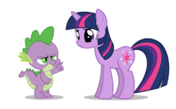 Size: 557x345 | Tagged: safe, artist:mixermike622, edit, spike, twilight sparkle, g4, cropped