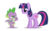 Size: 557x345 | Tagged: safe, artist:mixermike622, edit, spike, twilight sparkle, g4, cropped