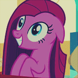 Size: 160x160 | Tagged: safe, edit, edited screencap, screencap, pinkie pie, earth pony, pony, g4, party of one, animated, contemplating insanity, cropped, female, insanity, insanity face, pinkamena diane pie, solo