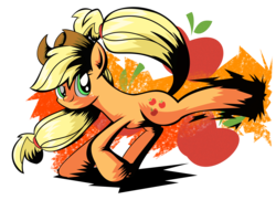 Size: 3297x2382 | Tagged: dead source, safe, artist:burnt-sprinkles, applejack, earth pony, pony, g4, bucking, cutie mark, female, mare, simple background, solo, transparent background