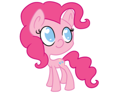 Size: 1600x1200 | Tagged: safe, artist:robynne, pinkie pie, g4, big head, closed mouth, eyes open, side view, simple background, solo, standing, transparent background