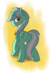 Size: 1147x1600 | Tagged: safe, artist:capseys, lyra heartstrings, pony, unicorn, g4, butt, female, looking at you, looking back, looking back at you, mare, plot, raised hoof, signature, simple background, smiling, solo, transparent background