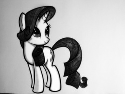 Size: 2304x1728 | Tagged: safe, rarity, pony, g4, monochrome, solo, traditional art
