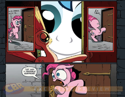 Size: 900x700 | Tagged: safe, idw, pinkie pie, shining armor, g4, exploitable meme, meme, surprise door, twily face