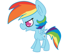 Size: 1600x1200 | Tagged: safe, artist:robynne, rainbow dash, pegasus, pony, g4, big head, female, mare, simple background, solo, transparent background