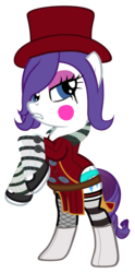 Size: 3480x7000 | Tagged: safe, artist:beavernator, rarity, pony, unicorn, g4, bipedal, blushing, boots, borderlands, borderlands 2, clothes, cosplay, crossover, eyeliner, female, hat, mad moxxi, panties, simple background, solo, stockings, transparent background, underwear, vector