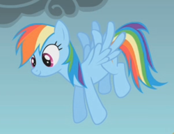 Size: 457x351 | Tagged: safe, screencap, rainbow dash, pegasus, pony, dragonshy, g4, cropped, female, flying, mare, solo