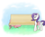 Size: 1181x974 | Tagged: safe, artist:howxu, fluttershy, rarity, pegasus, pony, unicorn, g4, bench, duo, hiding, prankstershy