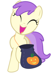 Size: 4500x6000 | Tagged: safe, artist:longsummer, alula, pluto, pegasus, pony, g4, luna eclipsed, absurd resolution, background pony, eyes closed, female, filly, foal, halloween, happy, holiday, jack-o-lantern, nightmare night, open mouth, pumpkin, raised hoof, raised leg, simple background, solo, transparent background, trick or treat, vector