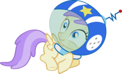 Size: 900x544 | Tagged: safe, alula, pluto, pegasus, pony, g4, luna eclipsed, astronaut, background pony, clothes, costume, female, filly, foal, helmet, nightmare night, nightmare night costume, scared, scrunchy face, simple background, solo, space helmet, transparent background, vector