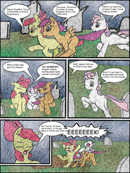 Size: 961x1280 | Tagged: safe, artist:asuraludu, apple bloom, scootaloo, sweetie belle, g4, comic, cutie mark crusaders