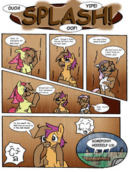 Size: 961x1280 | Tagged: safe, artist:asuraludu, apple bloom, scootaloo, sweetie belle, g4, comic, cutie mark crusaders, mud