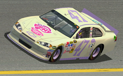 Size: 1248x767 | Tagged: safe, artist:vanishing77, alula, pluto, g4, racing is magic, 4chan, car, chevrolet, chevrolet impala, filly, logo, nascar, race track, racecar, vehicle