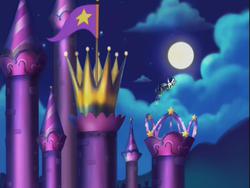Size: 640x480 | Tagged: safe, screencap, star catcher, dancing in the clouds, g3, celebration castle, moon, night, pretty, stars