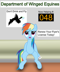 Size: 1971x2366 | Tagged: safe, artist:crunchnugget, rainbow dash, pegasus, pony, g4, bored, dmv, female, mare, solo