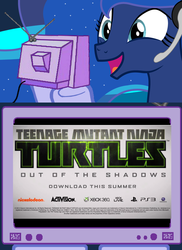 Size: 560x768 | Tagged: safe, princess luna, gamer luna, g4, exploitable meme, teenage mutant ninja turtles, tv meme